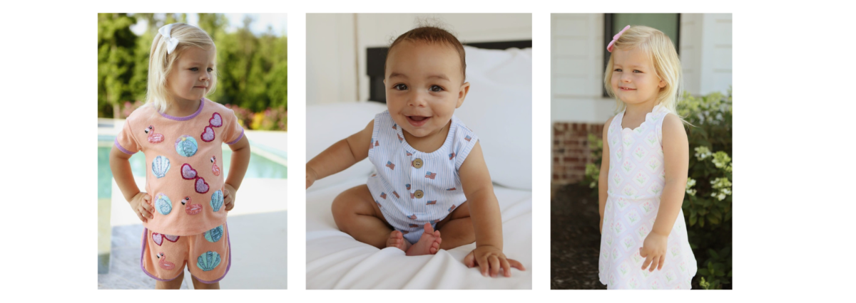 Emma Jean Kids Three pictures of children modeling clothing you can buy